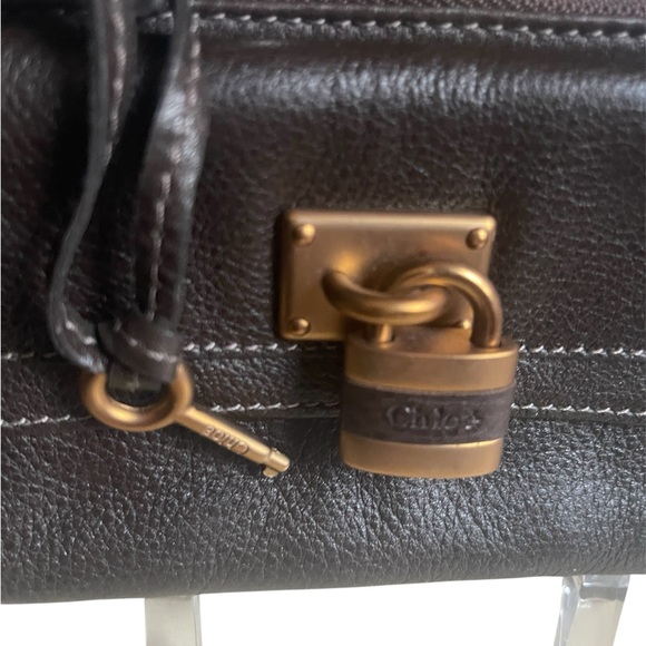 Chloé Paddington Dark Brown Wallet with Gold Accents - Picture 3 of 7
